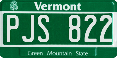 VT license plate PJS822