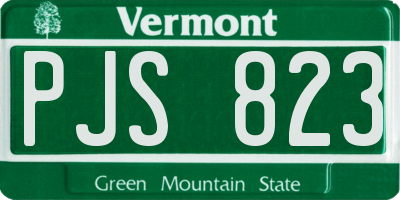 VT license plate PJS823