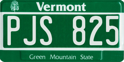 VT license plate PJS825