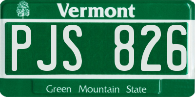 VT license plate PJS826