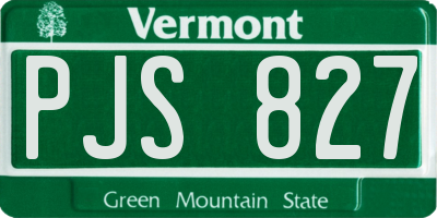 VT license plate PJS827