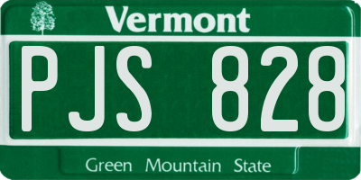 VT license plate PJS828
