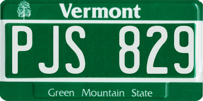 VT license plate PJS829
