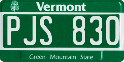 VT license plate PJS830
