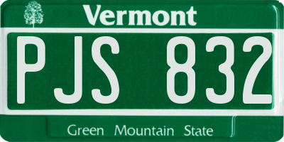 VT license plate PJS832