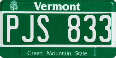VT license plate PJS833