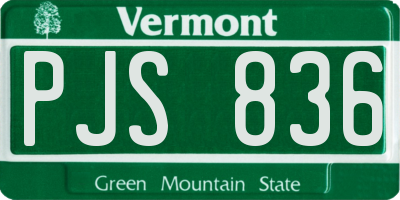 VT license plate PJS836