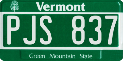 VT license plate PJS837
