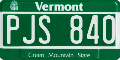 VT license plate PJS840