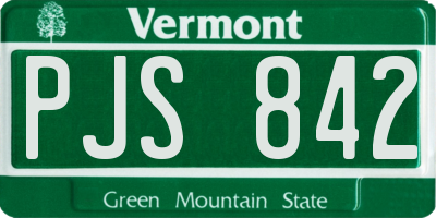 VT license plate PJS842
