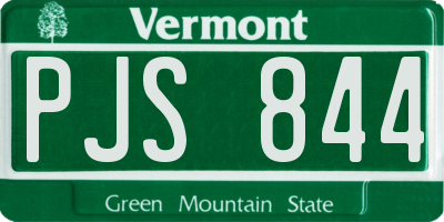 VT license plate PJS844
