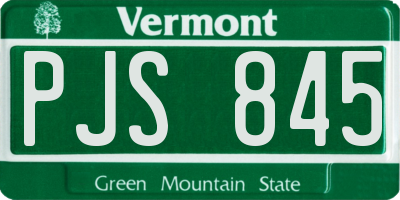VT license plate PJS845