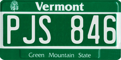 VT license plate PJS846