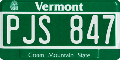 VT license plate PJS847