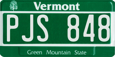 VT license plate PJS848