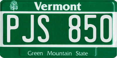 VT license plate PJS850