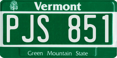 VT license plate PJS851