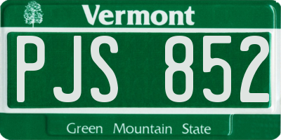 VT license plate PJS852