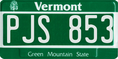 VT license plate PJS853