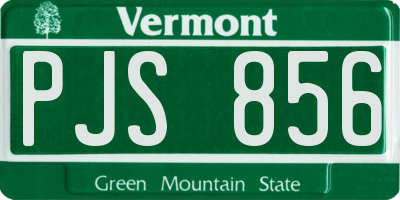 VT license plate PJS856