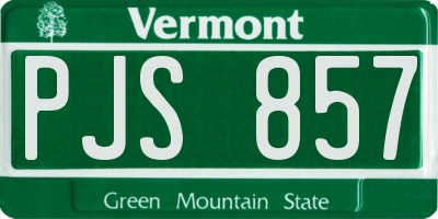 VT license plate PJS857