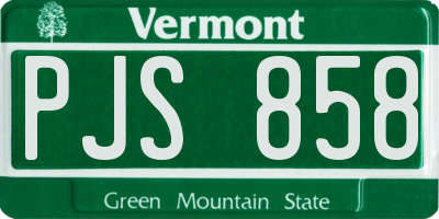 VT license plate PJS858