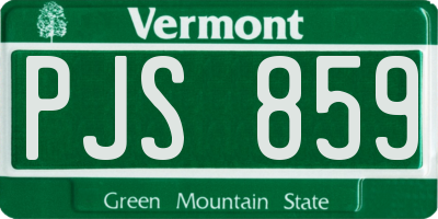 VT license plate PJS859