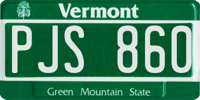 VT license plate PJS860