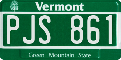 VT license plate PJS861