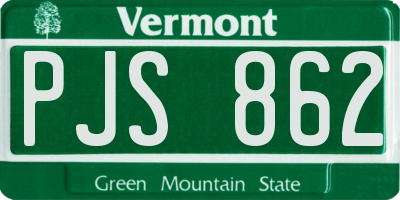 VT license plate PJS862