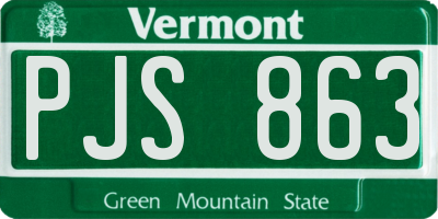 VT license plate PJS863