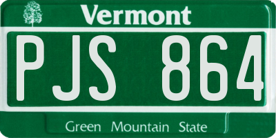 VT license plate PJS864