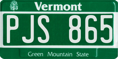 VT license plate PJS865