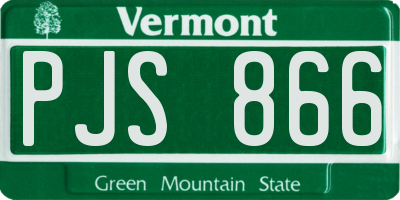 VT license plate PJS866