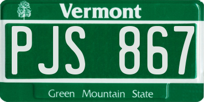 VT license plate PJS867