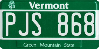 VT license plate PJS868