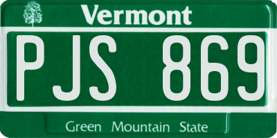 VT license plate PJS869