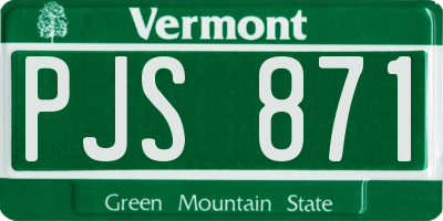 VT license plate PJS871