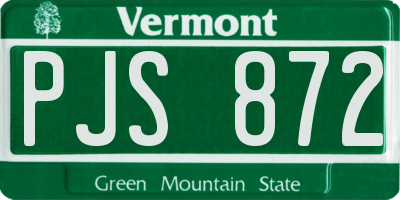 VT license plate PJS872