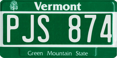 VT license plate PJS874