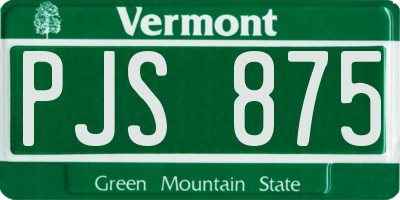 VT license plate PJS875
