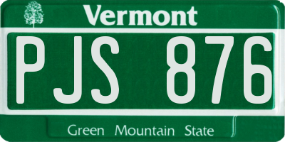 VT license plate PJS876
