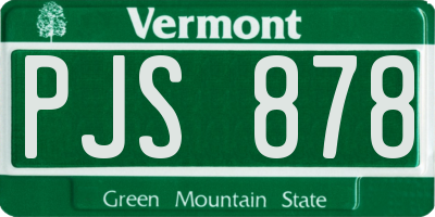 VT license plate PJS878