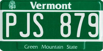 VT license plate PJS879