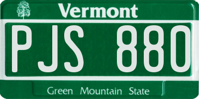 VT license plate PJS880