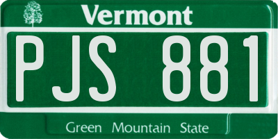 VT license plate PJS881