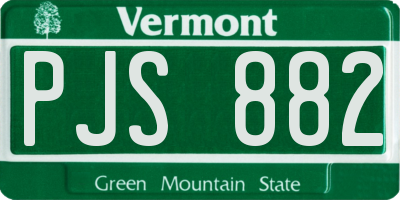 VT license plate PJS882