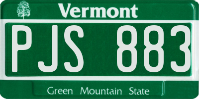 VT license plate PJS883