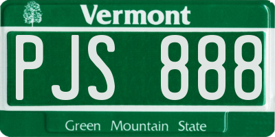 VT license plate PJS888