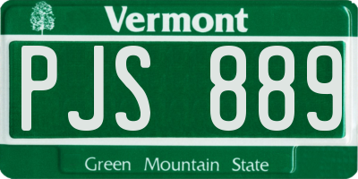 VT license plate PJS889